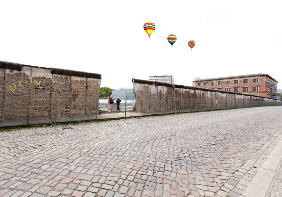 The remnants of the Berlin Wall stand as a historical landmark in Berlin, Germany