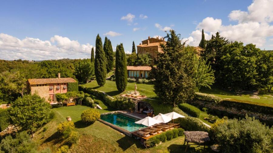 Panoramic view of the Castello Di Vicarello, Italy