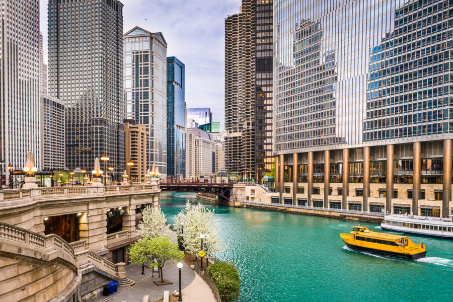 Scenic Chicago river cruise showcasing the city's stunning skyline and iconic architecture along the waterfront