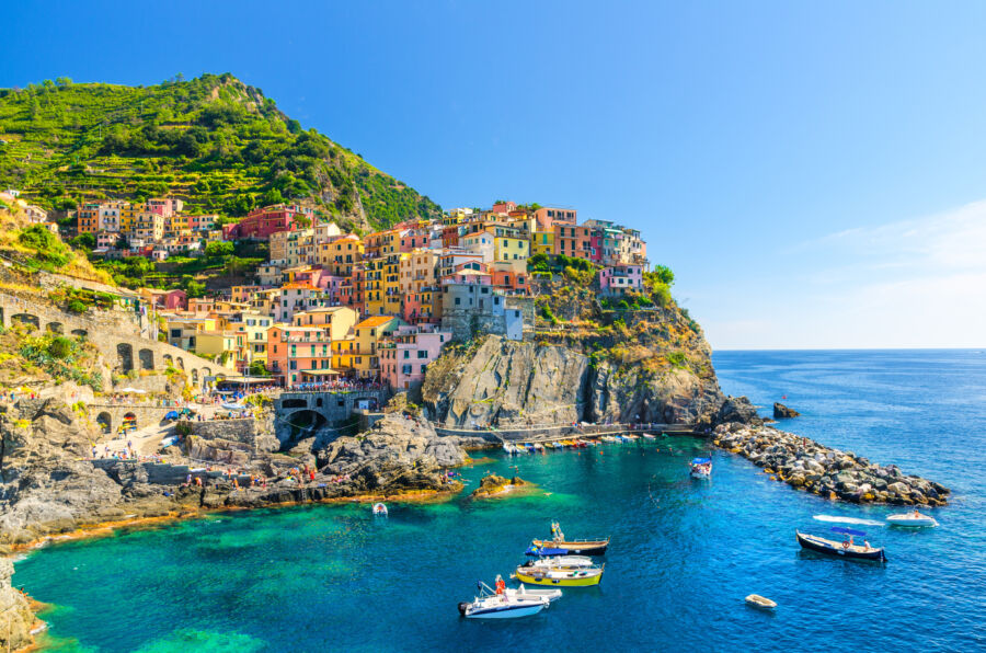 Manarola traditional typical Italian village in National park Cinque Terre.