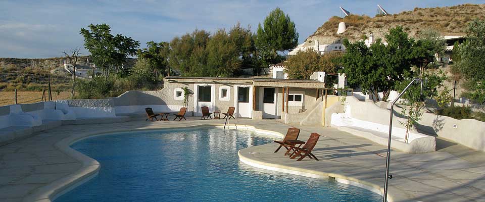 Pool amenity of the Cuevas Al Jatib in Granada, Spain