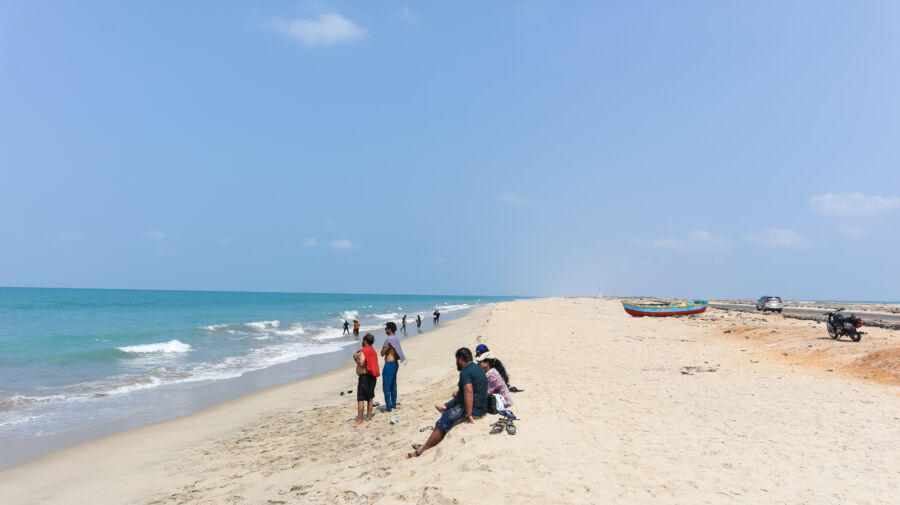 Scenic view of Dhanushkodi's stunning beaches and winding roads, showcasing the natural beauty of Rameshwaram, Tamil Nadu