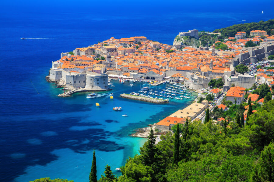 A panoramic view of the walled city, Dubrovnik Croatia