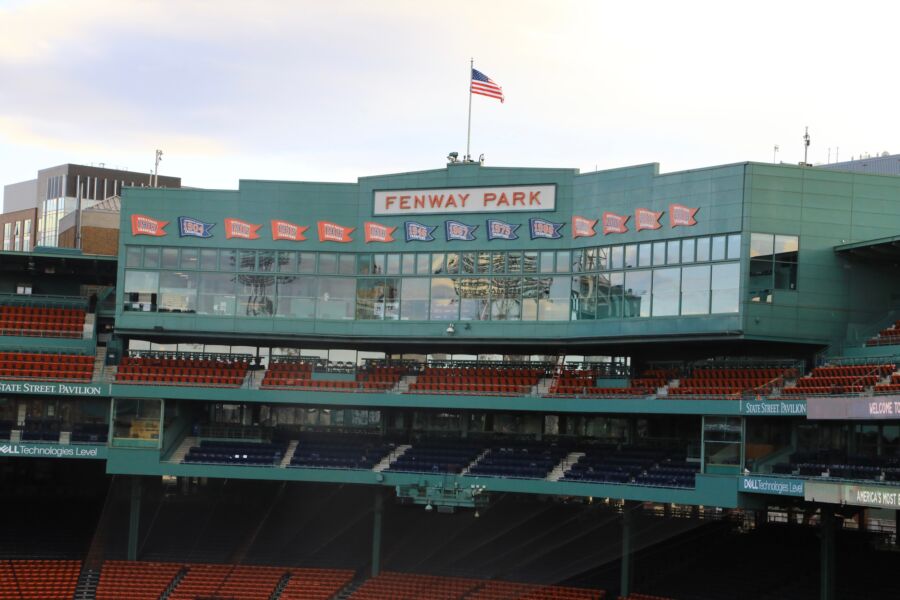 Fenway Park, the historic home of the Boston Red Sox, located in Boston, Massachusetts