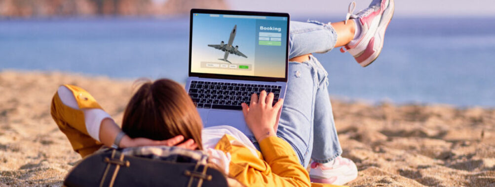 Online booking plane tickets using computer