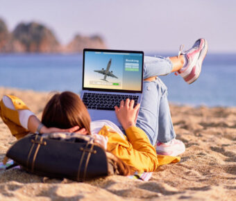 Online booking plane tickets using computer