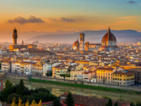 Sunset view of Florence and Duomo. Italy