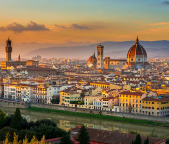 Sunset view of Florence and Duomo. Italy