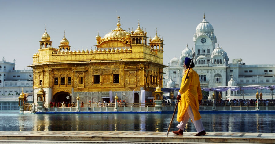 Sikh in front of Golden Temple, Amritsar, India