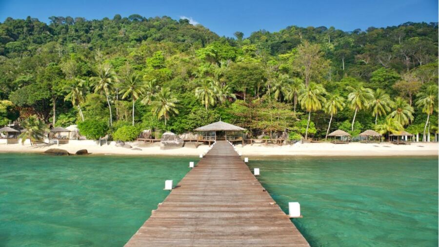 Panoramicv view of the Japamala Resort, Tioman Island