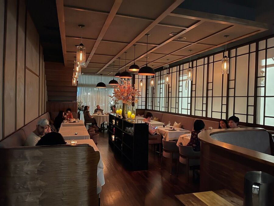 Elegant interior of Jeong Restaurant in Chicago, featuring contemporary design elements and a welcoming ambiance.