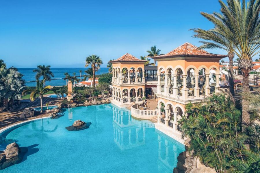 Aerial view of the accommodation and pool amenity of the JOIA El Mirador by Iberostar