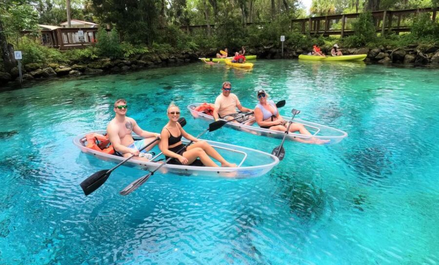 Tourists on a crystal kayak at Dry Tortugas National Park