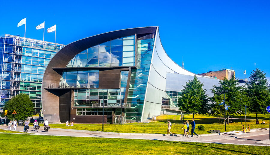 Exterior view of the Louisiana Museum of Modern Art in Helsingor, Denmark