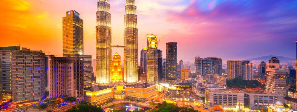 Kuala lumpur city skyline at dusk, Kuala lumpur Malaysia.