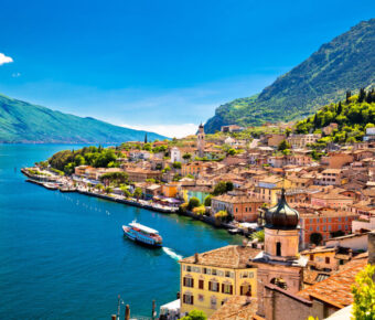 Limone sul Garda waterfront view, Lombardy region of Italy