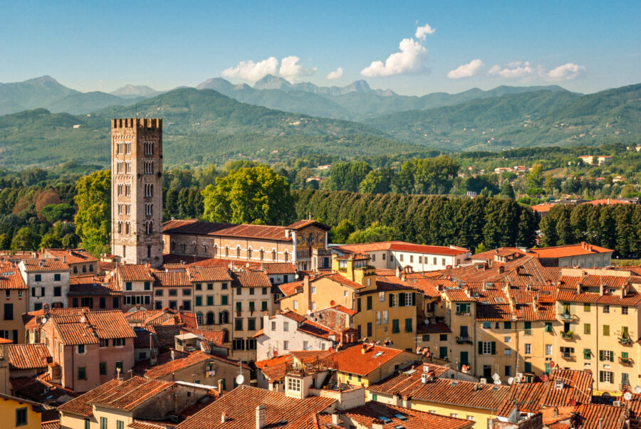 Lucca (Tuscany Italy) panorama with the Cathedral