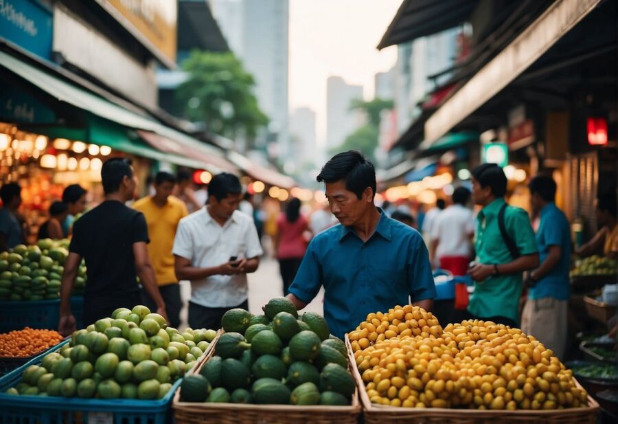 market scene urban