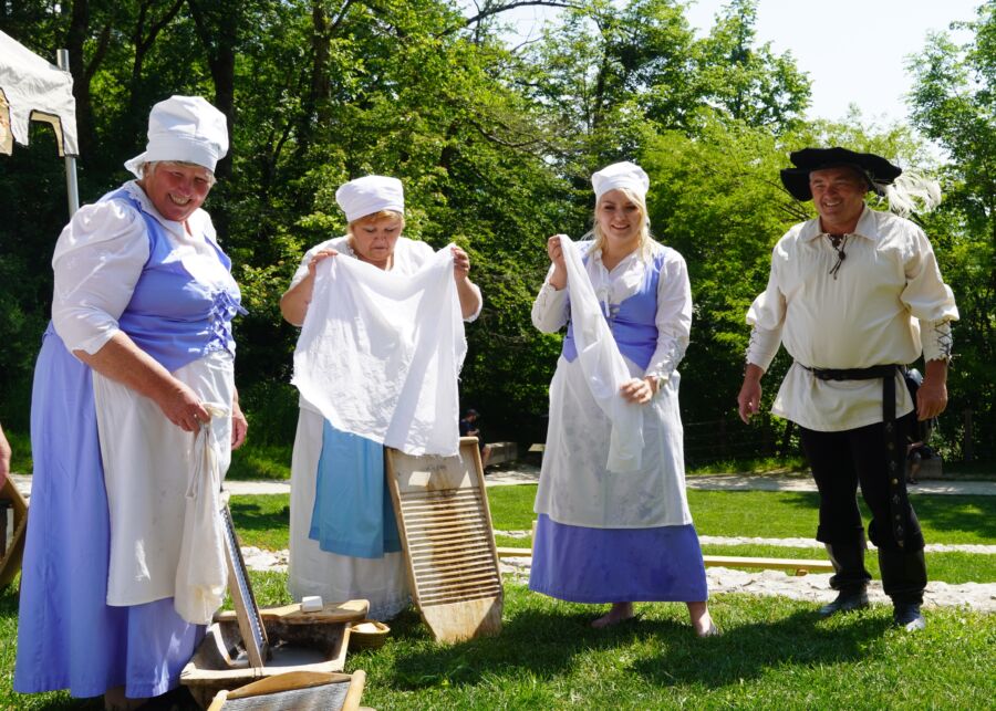 participants wearing historic clothes during the Medieval Festival in Bled Slovenia