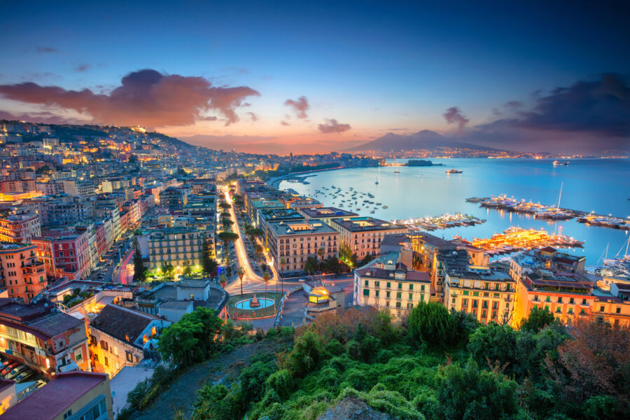 Naples, Italy. Aerial cityscape image of Naples, Campania, Italy