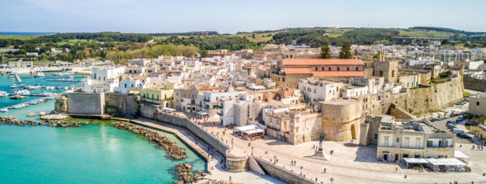 Otranto with historic Aragonese castle in the city center, Apulia, Italy