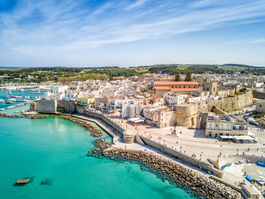 Otranto with historic Aragonese castle in the city center, Apulia, Italy