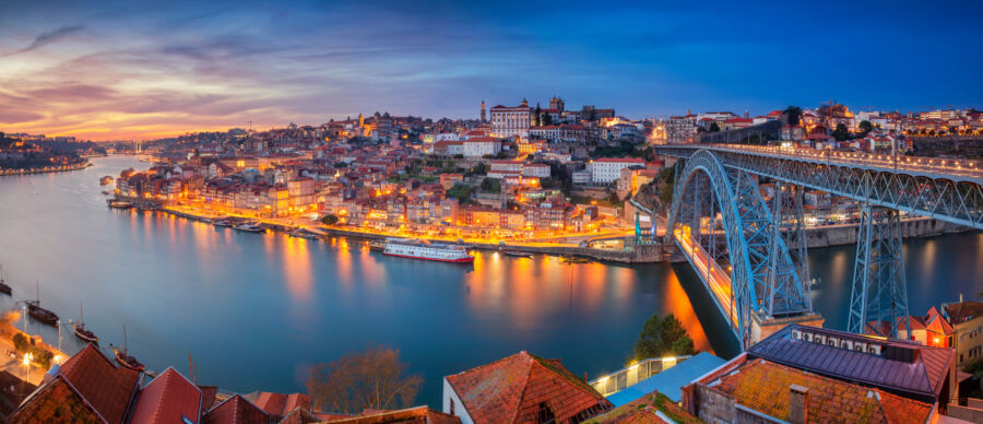 Porto, Portugal. Panoramic cityscape image of Porto, Portugal wi