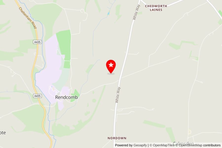 rendcomb location map a435 road