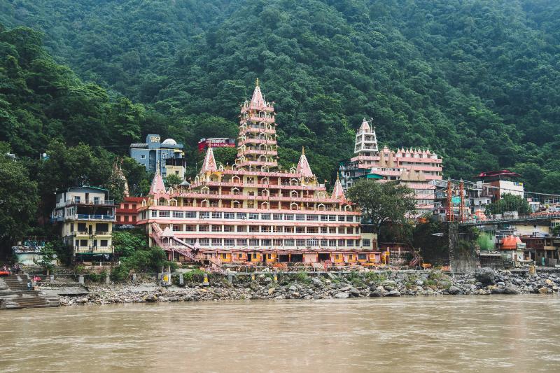 Temple complex with views of rishikesh city 