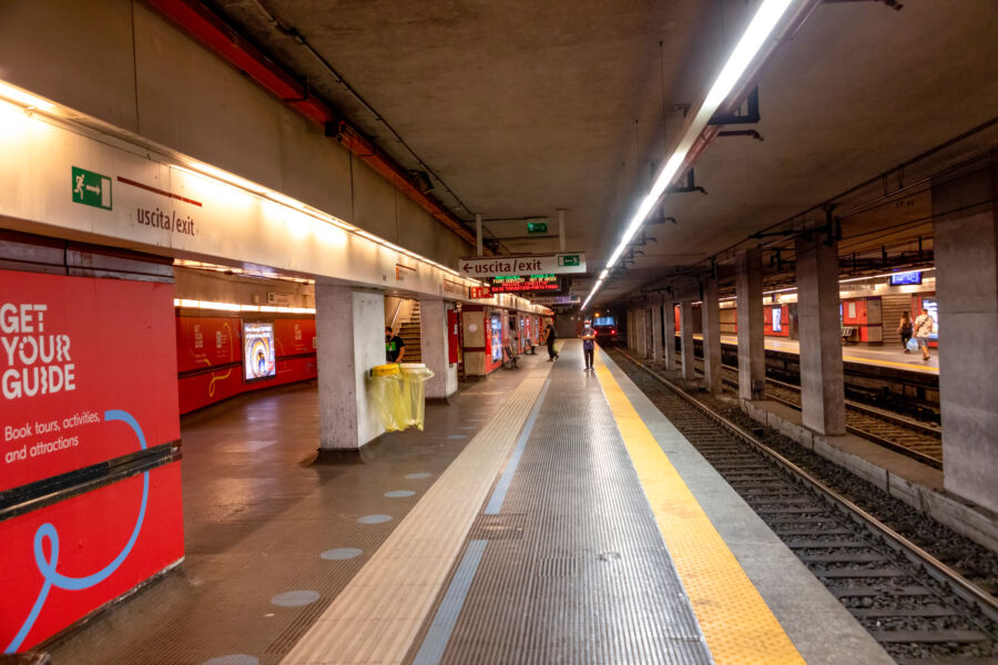 Metro line A at Termini train station in Rome