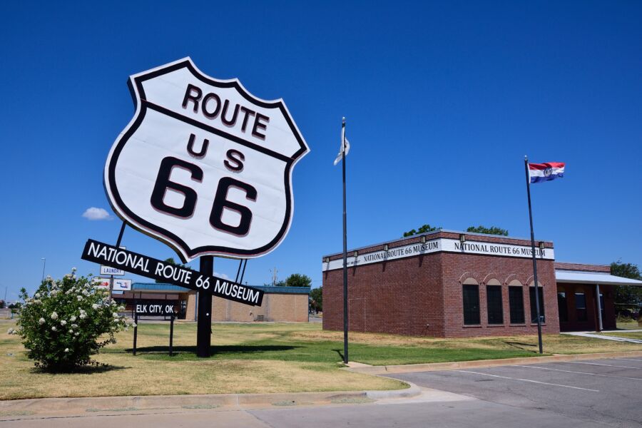 National Route 66 Museum in Elk City, Oklahoma. This museum complex includes the Old Town Museum which displays the history of early Oklahoma pioneer life.