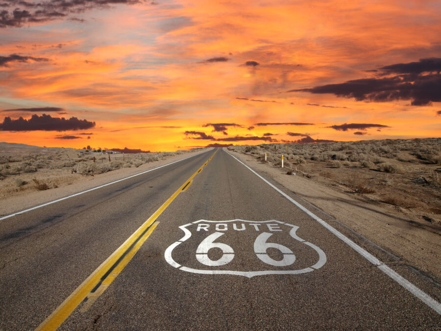 Route 66 Mojave Desert Storm Sky