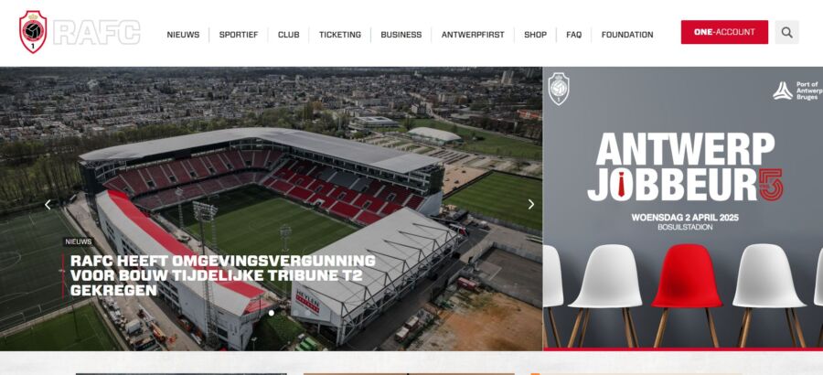 Royal Antwerp FC's official site, providing updates, match schedules, and club details for fans and visitors.