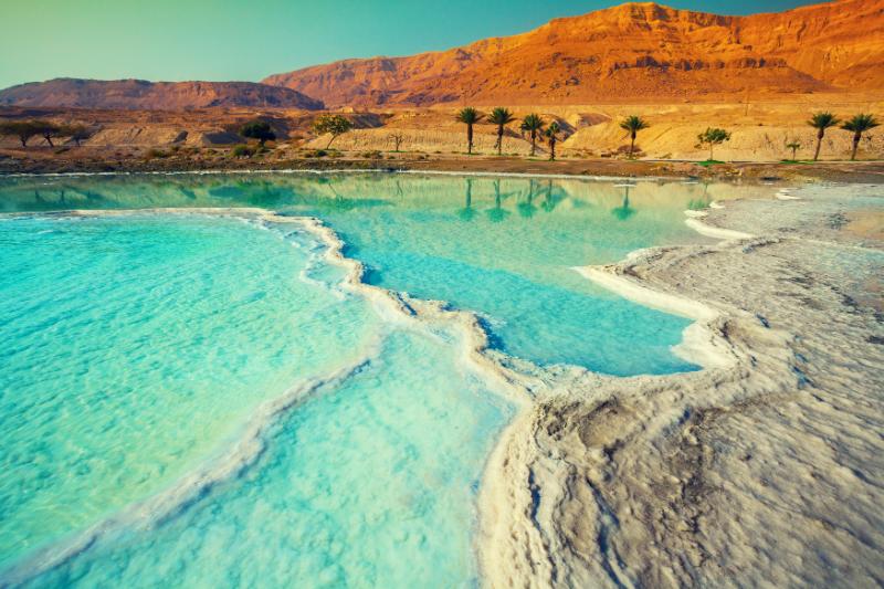 Dead sea salt shores in Israel