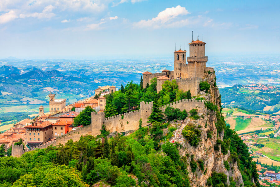 Rocca della Guaita, the most ancient fortress of San Marino, Italy.