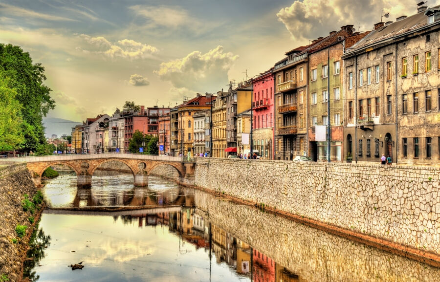 View of the historic centre of Sarajevo - Bosnia and Herzegovina