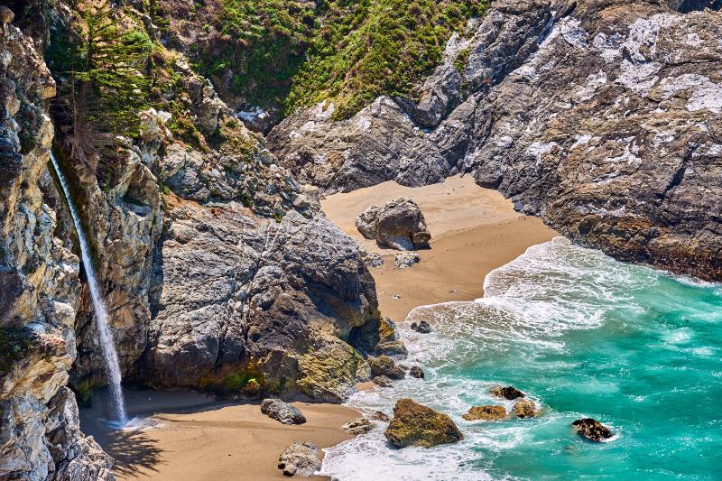 McWay falls with water cascading