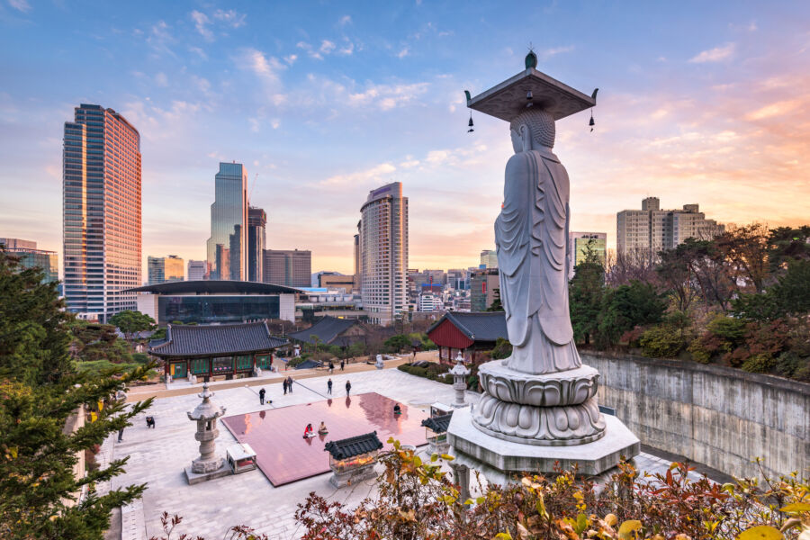 Bongeunsa temple in Seoul City, South Korea.