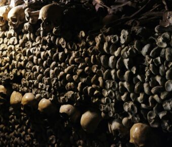 Skulls at the catacombs in Paris