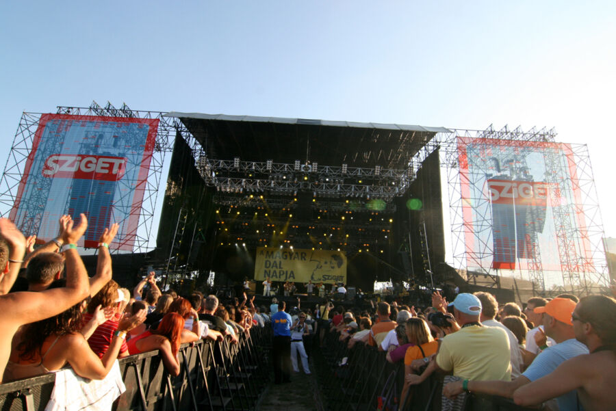 Sziget Festival Hungary: vibrant music scene, diverse crowd, celebrating Hungarian Song Day.