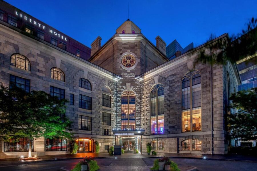 Front exterior of the The Liberty, a Luxury Collection Hotel in Boston