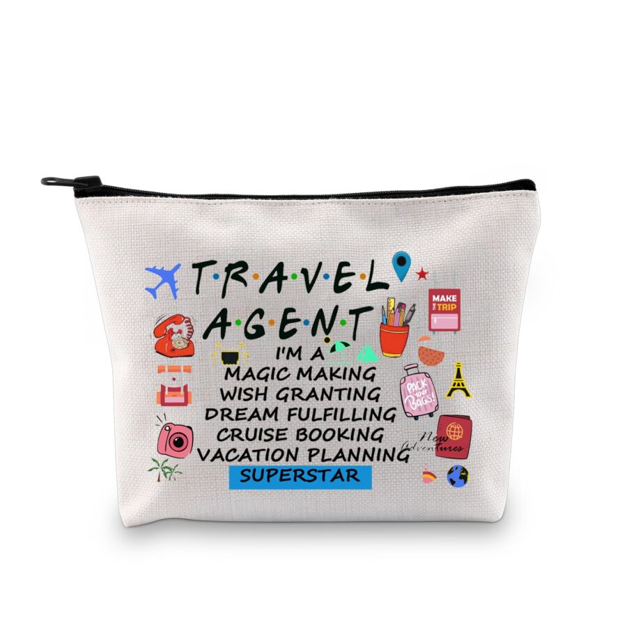 PXTIDY Travel Agent Gift Cosmetic Bag