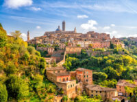 Downtown Siena skyline in Italy