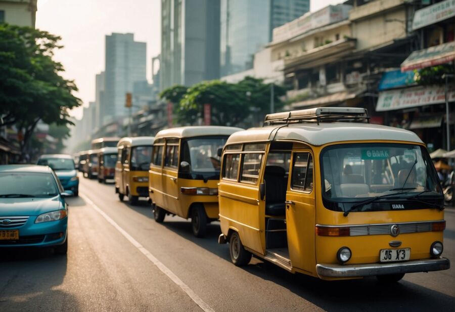 urban yellow minibuses