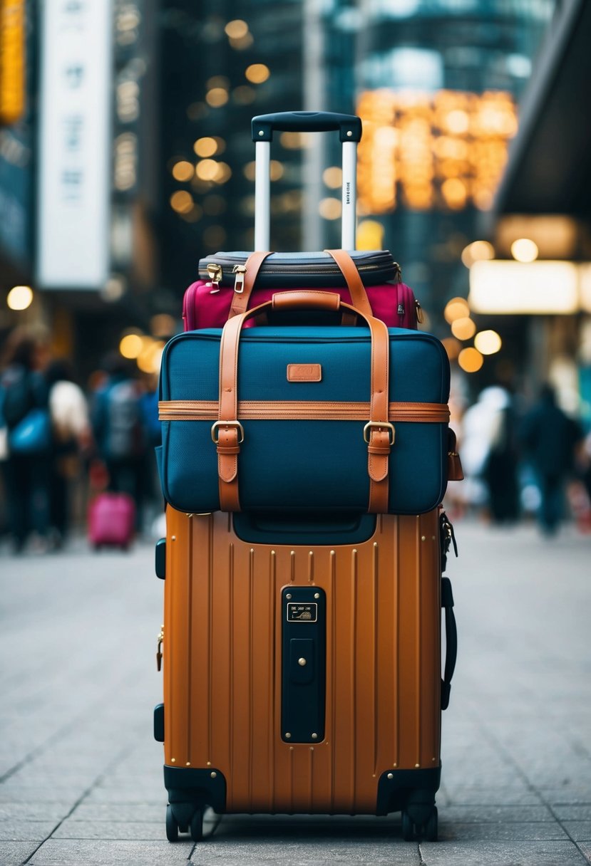 A suitcase filled with essential travel gear and luggage for Seoul