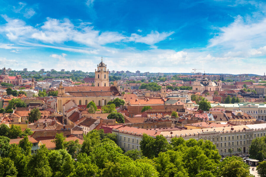 Vilnius cityscape in a beautiful summer day, Lithuania