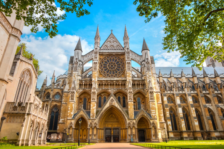 Westminster Abbey Church in London, UK, showcasing its stunning Gothic architecture and historical significance